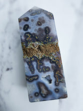 Load image into Gallery viewer, Druzy Purple Moss Agate Tower