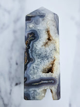 Load image into Gallery viewer, Druzy Purple Moss Agate Tower
