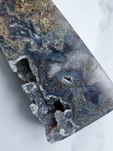 Load image into Gallery viewer, Druzy Purple Moss Agate Tower