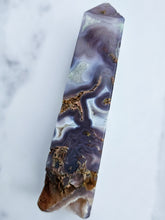 Load image into Gallery viewer, Druzy Purple Moss Agate Tower