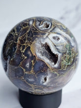 Load image into Gallery viewer, Druzy Purple Moss Agate Sphere