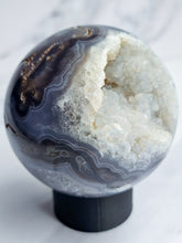 Load image into Gallery viewer, Druzy Purple Moss Agate Sphere