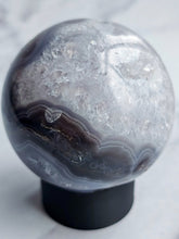 Load image into Gallery viewer, Druzy Purple Moss Agate Sphere