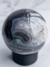 Load image into Gallery viewer, Druzy Purple Moss Agate Sphere