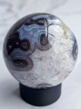 Load image into Gallery viewer, Druzy Purple Moss Agate Sphere