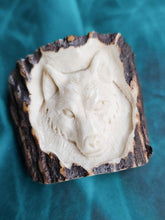 Load image into Gallery viewer, Hand-Carved Deer Antler Wolf