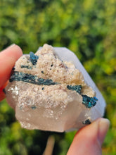 Load image into Gallery viewer, Indicolite (Blue Tourmaline) in Quartz with Mica