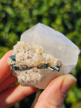 Load image into Gallery viewer, Indicolite (Blue Tourmaline) in Quartz with Mica