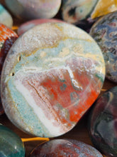 Load image into Gallery viewer, ocean jasper palm stone polished crystal in pastel colours
