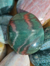 Load image into Gallery viewer, ocean jasper palm stone polished crystal in blue green pink colours
