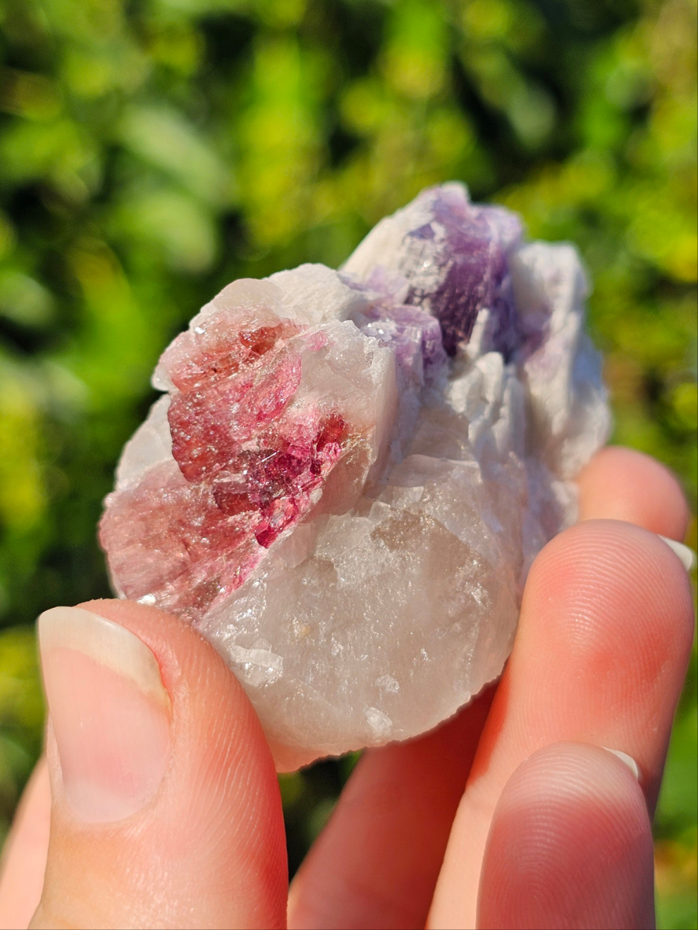 Rubellite (Pink Tourmaline) in Quartz with Lepidolite