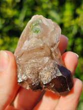 Load image into Gallery viewer, Smokey Elestial Quartz with Green Tourmaline
