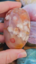 Load and play video in Gallery viewer, Flower Agate Palm Stone #4
