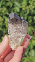 Load and play video in Gallery viewer, Smokey Elestial Quartz with Green Tourmaline
