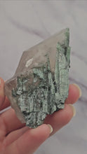 Load and play video in Gallery viewer, Smokey Quartz with Chatoyant Green Tourmaline
