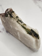 Load image into Gallery viewer, Large Smokey Quartz 'Tablet' with Green Tourmaline and Lepidolite
