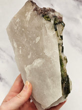 Load image into Gallery viewer, Large Smokey Quartz 'Tablet' with Green Tourmaline and Lepidolite
