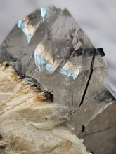 Load image into Gallery viewer, Quartz with Pleochroic Tourmaline, Peach Albite and Muscovite
