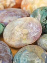 Load image into Gallery viewer, Flower Agate Palm Stone (with Amethyst) #2

