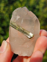 Load image into Gallery viewer, Green Tourmaline in Smokey Quartz
