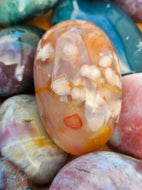 Flower Agate Palm Stone #4
