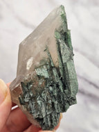 Smokey Quartz with Chatoyant Green Tourmaline