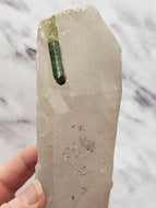 Tabular Smokey Quartz with Green Tourmaline