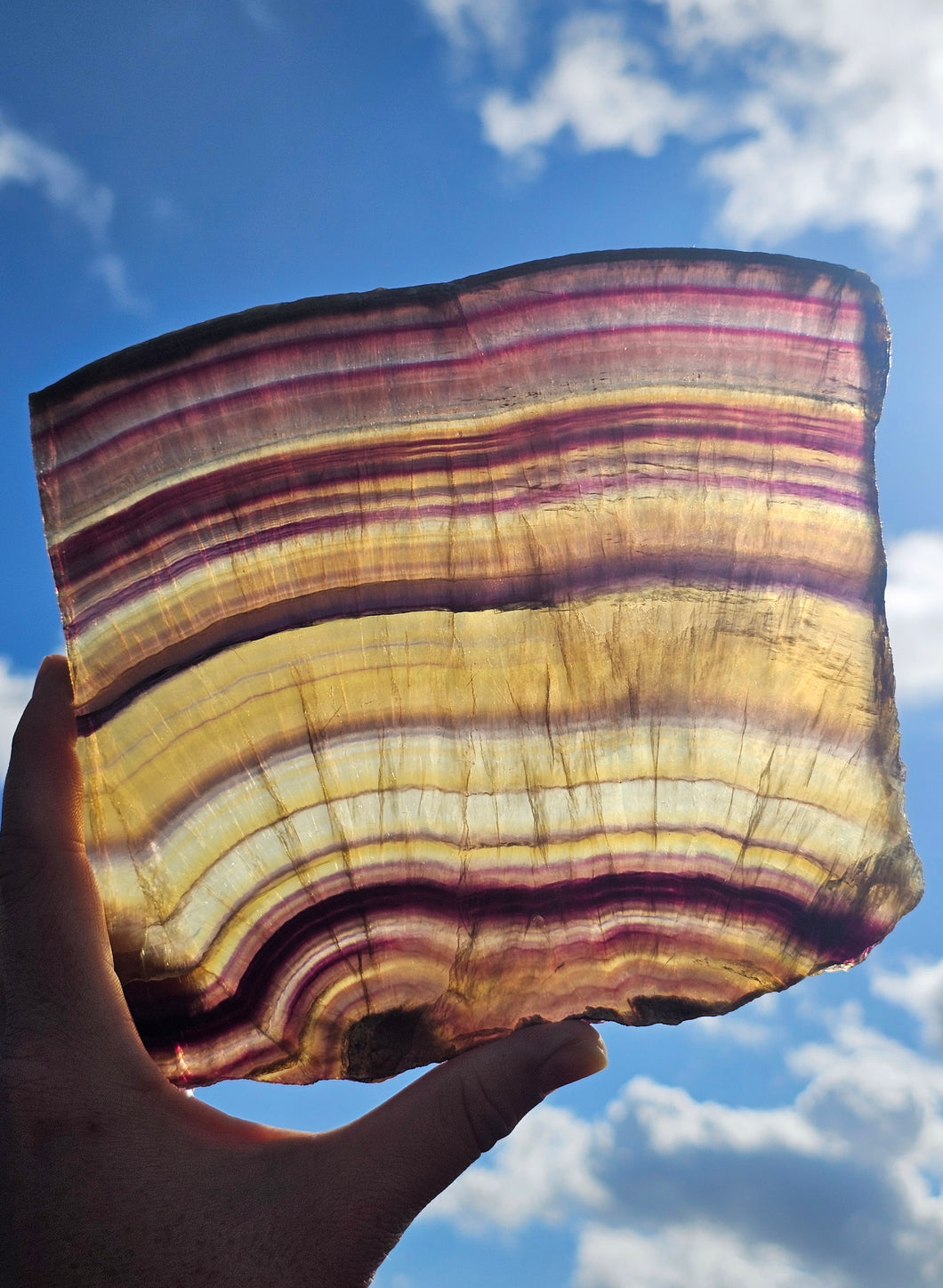 Yellow and Purple Fluorite Slab #2