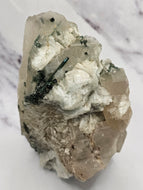 Smokey Quartz Specimen with Blue / Green Tourmaline Cleavelandite