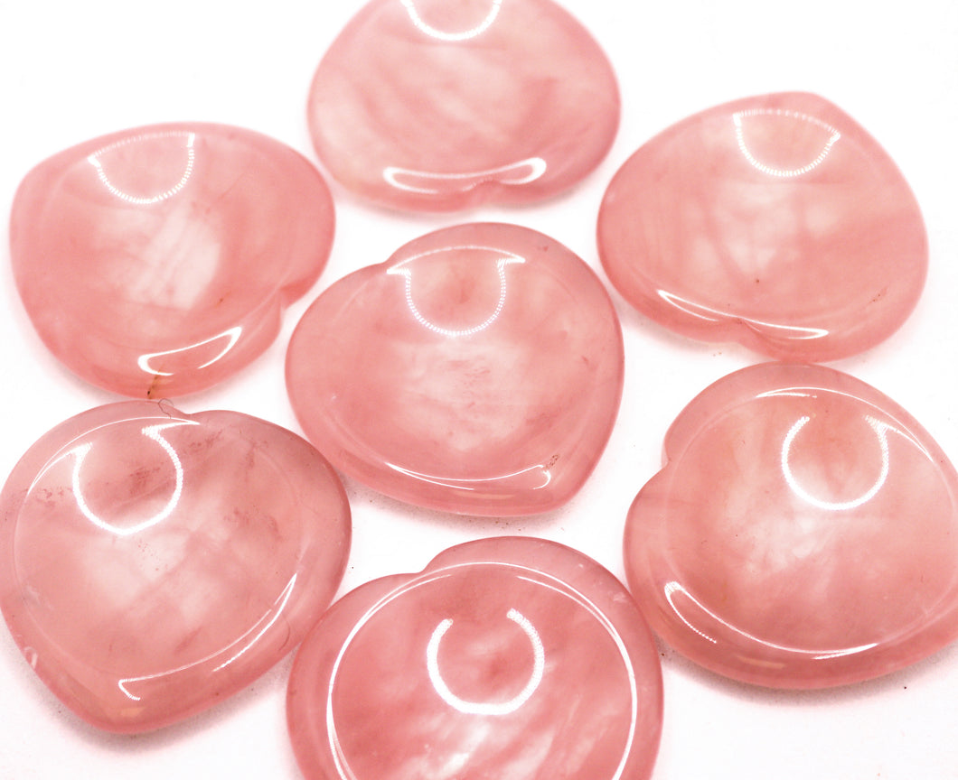 Rose Quartz Heart Worry Stones